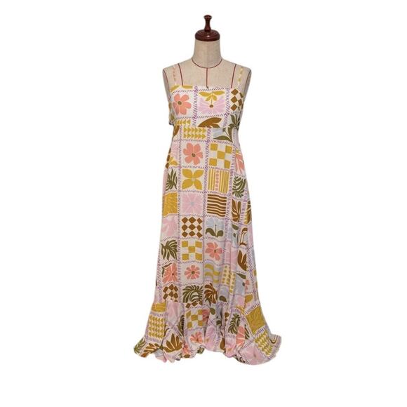 Paper Heart Medium Maxi dress Floral Cut Out Back Anthropologie Resort Midi - Picture 1 of 9